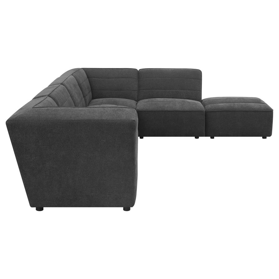 (image for) Sunny 6-piece Upholstered Modular Sectional Sofa Charcoal