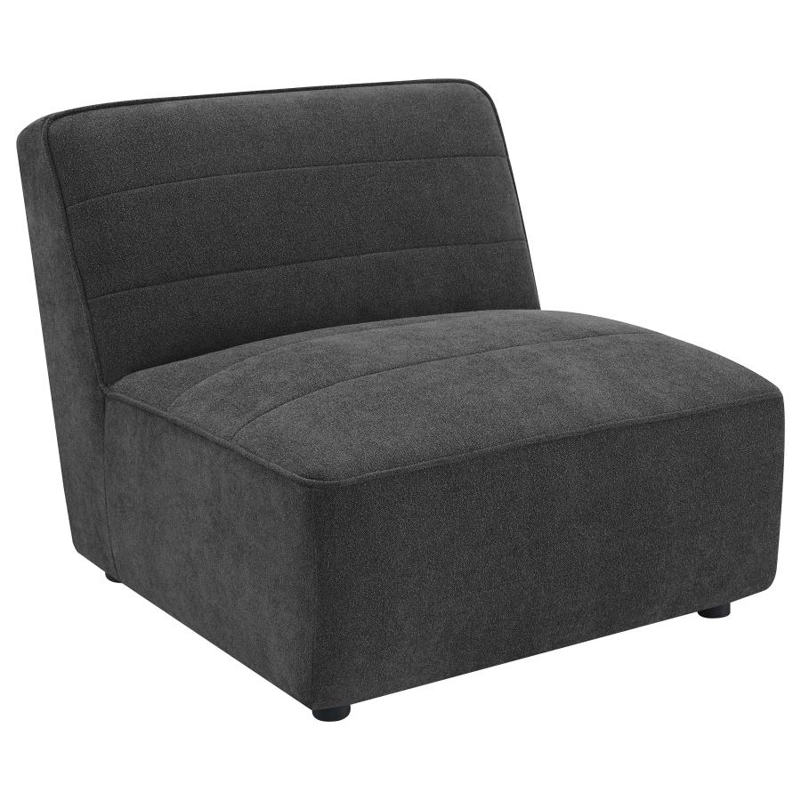 (image for) Sunny Upholstered Armless Chair Dark Charcoal