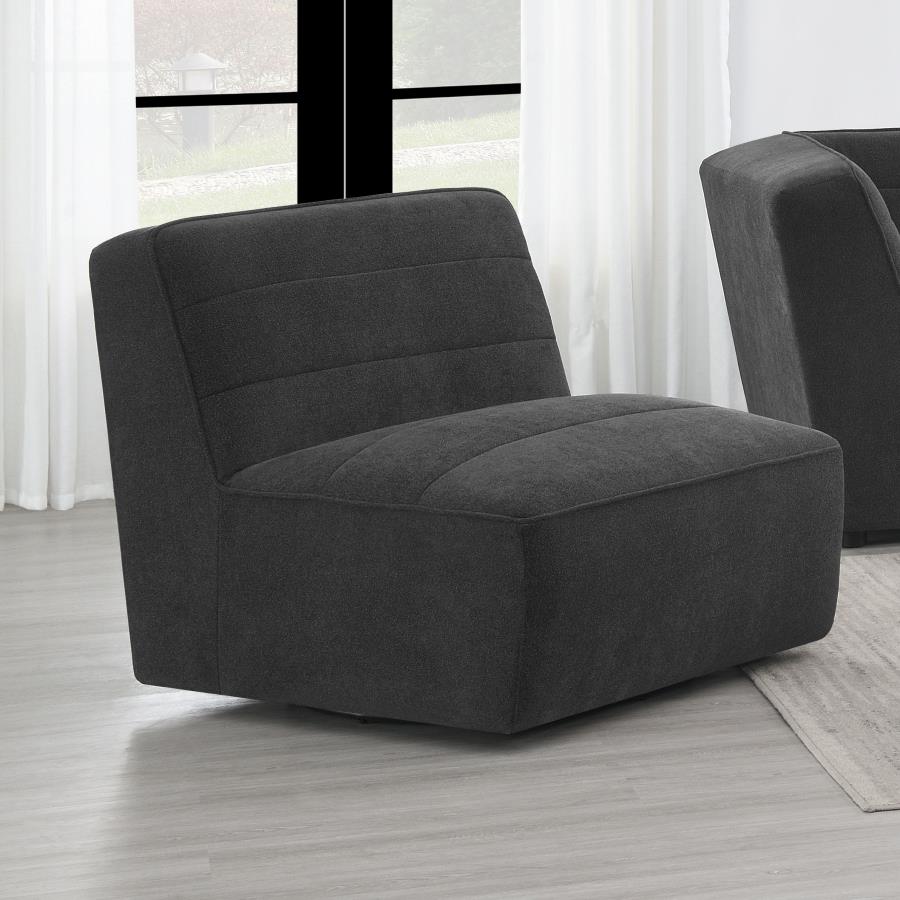 (image for) Sunny Upholstered Armless Chair Dark Charcoal