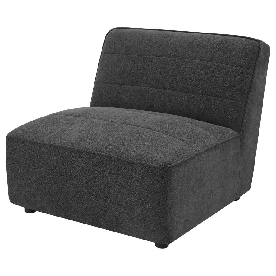 (image for) Sunny Upholstered Armless Chair Dark Charcoal