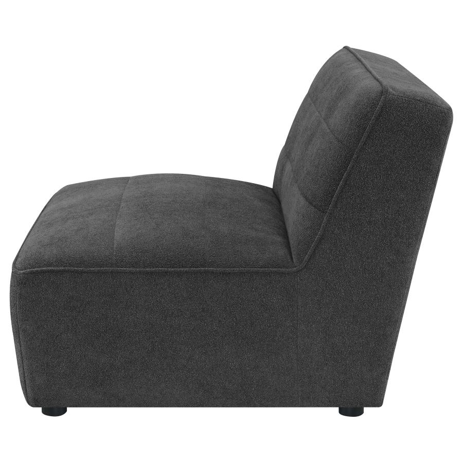 (image for) Sunny Upholstered Armless Chair Dark Charcoal