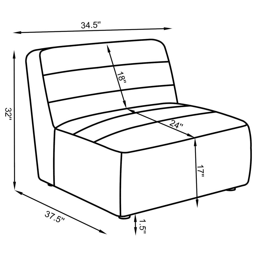 (image for) Sunny Upholstered Armless Chair Dark Charcoal