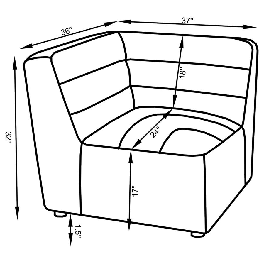 (image for) Sunny Upholstered Corner Chair Dark Charcoal