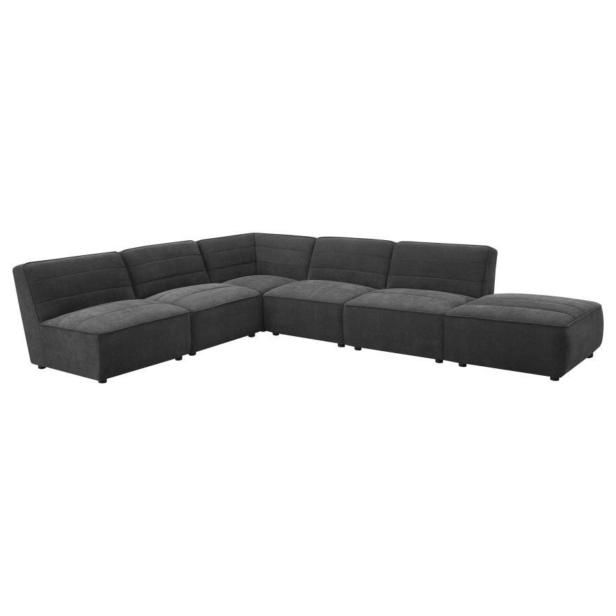 (image for) Sunny Square Upholstered Ottoman Dark Charcoal