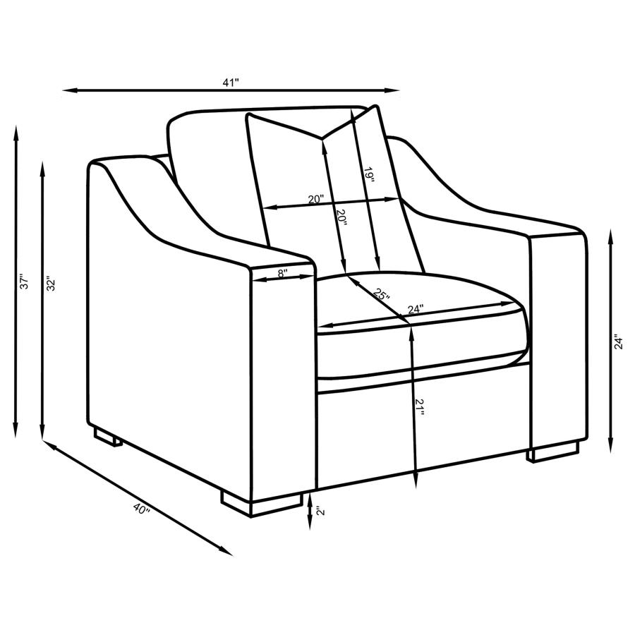 Modal Additional Images for Ashlyn 3-piece Upholstered Track Arm Sofa Set Sand