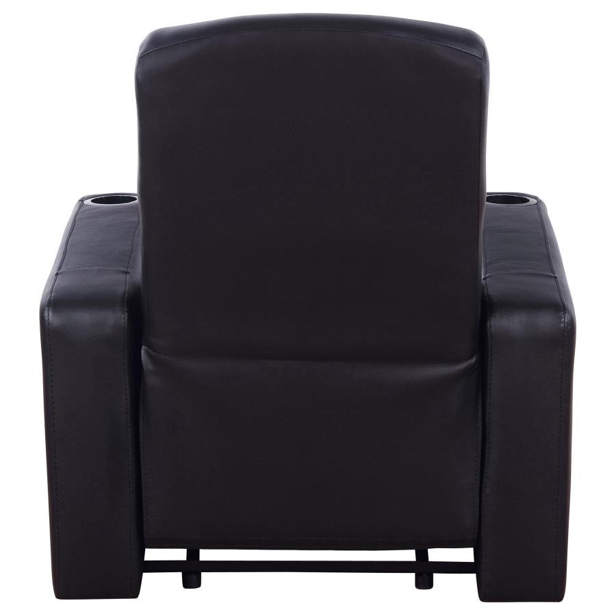 (image for) Cyrus Upholstered Track Arm Recliner Black