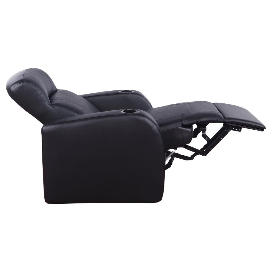 (image for) Cyrus Upholstered Track Arm Recliner Black