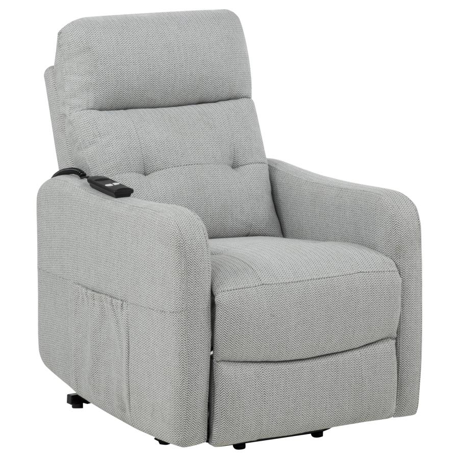 (image for) Dayes Upholstered Power Lift Recliner Chair Light Grey