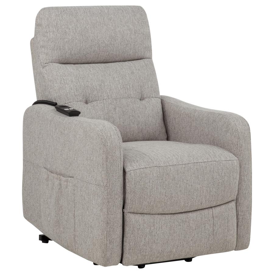(image for) Dayes Upholstered Power Lift Recliner Chair Taupe
