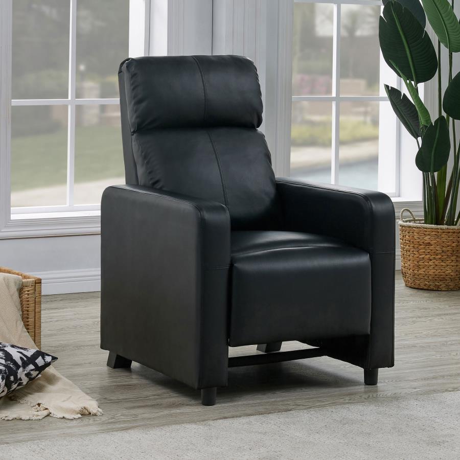 (image for) Toohey Upholstered Home Theater Push Back Recliner Black