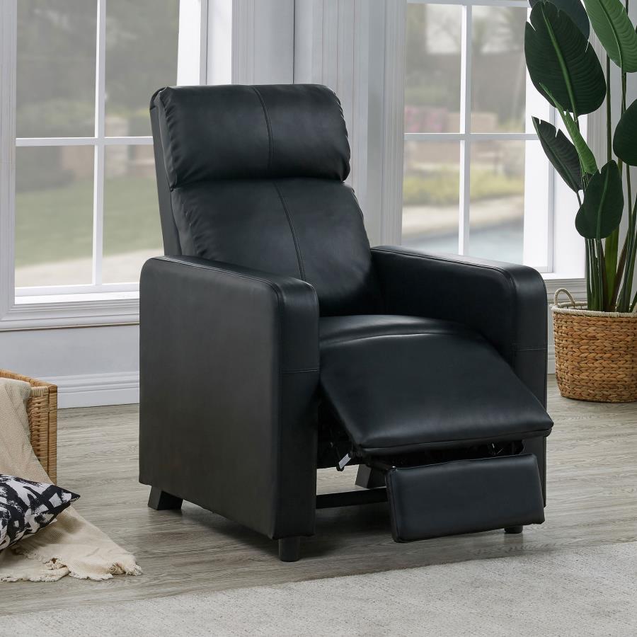 (image for) Toohey Upholstered Home Theater Push Back Recliner Black