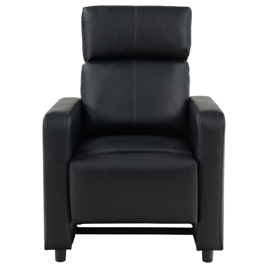 (image for) Toohey Upholstered Home Theater Push Back Recliner Black