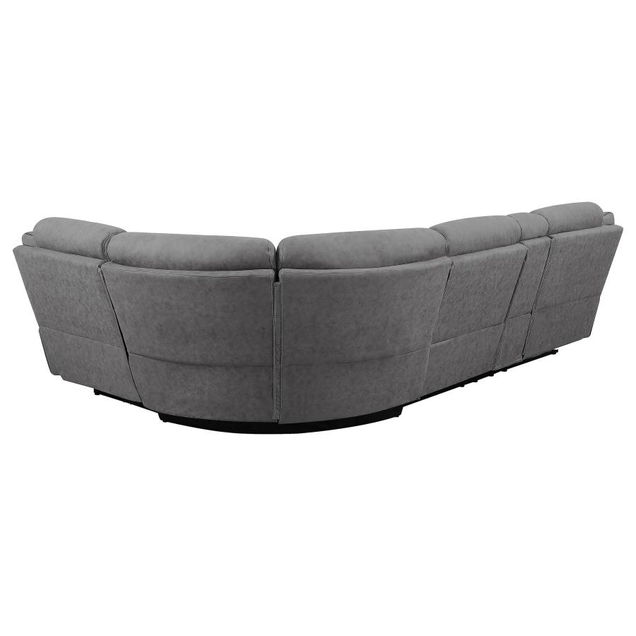 (image for) Higgins Upholstered Power Reclining Sectional Sofa Grey