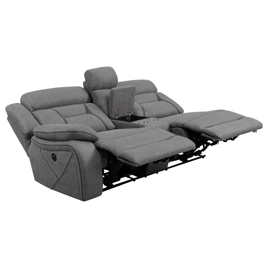 (image for) Higgins Upholstered LAF Power Loveseat Grey