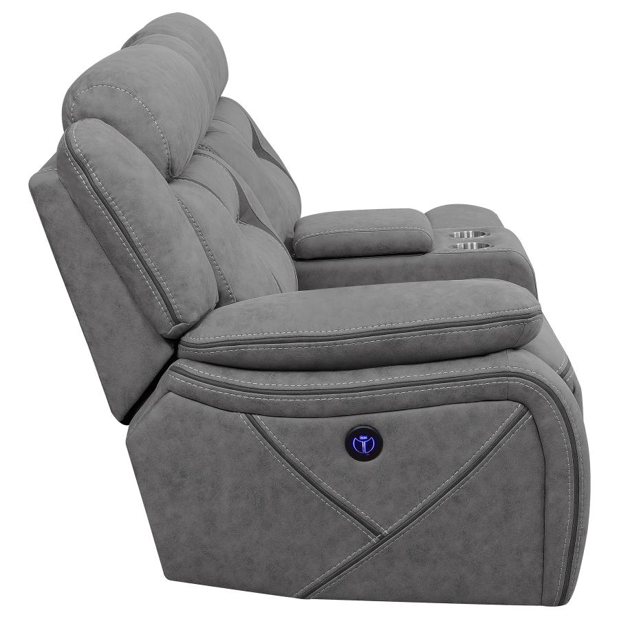 (image for) Higgins Upholstered LAF Power Loveseat Grey