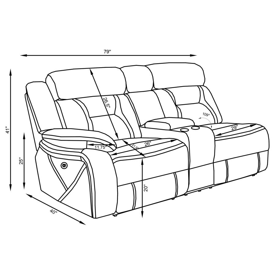 (image for) Higgins Upholstered LAF Power Loveseat Grey