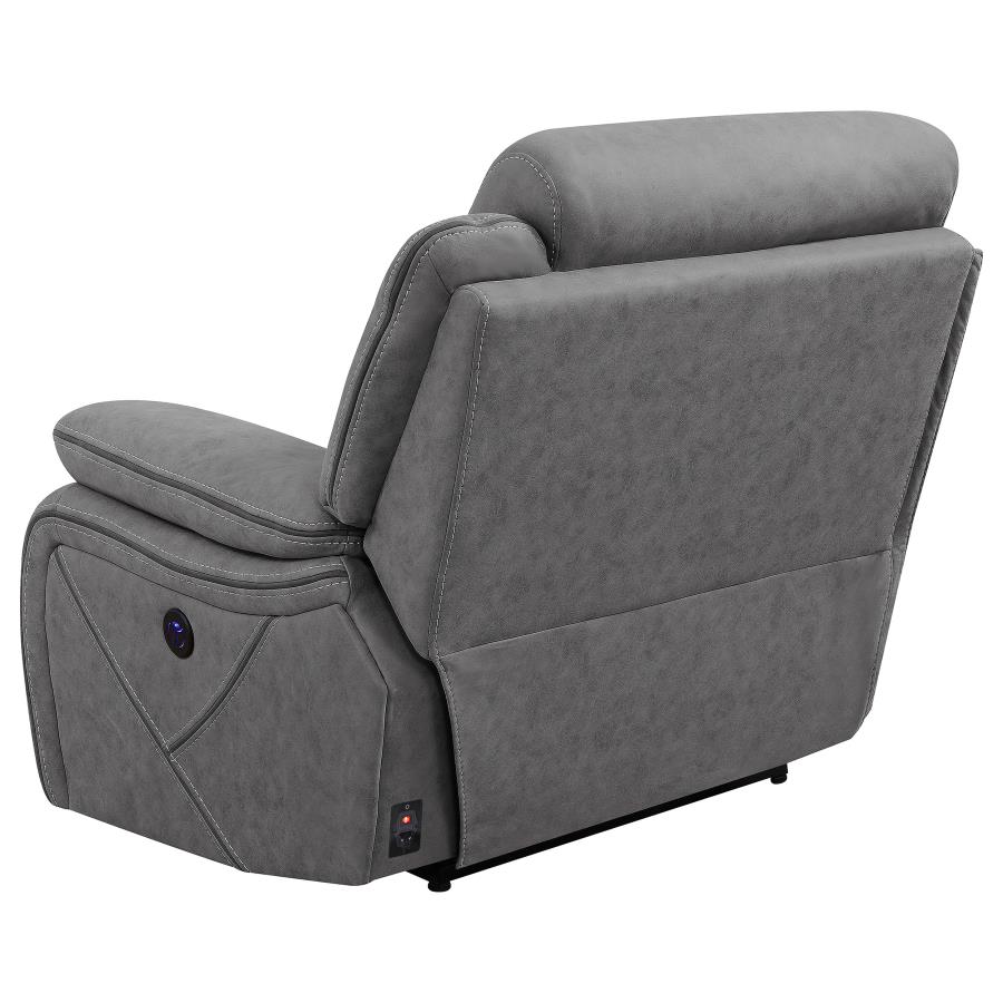 (image for) Higgins Upholstered RAF Power Recliner Grey