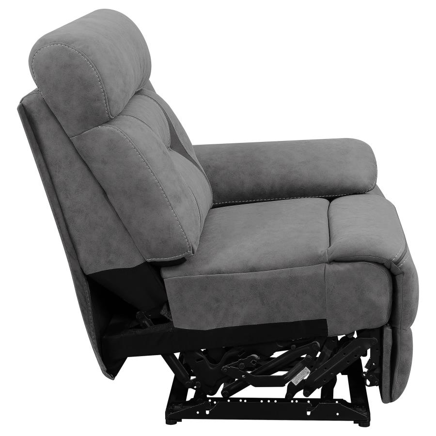 (image for) Higgins Upholstered RAF Power Recliner Grey