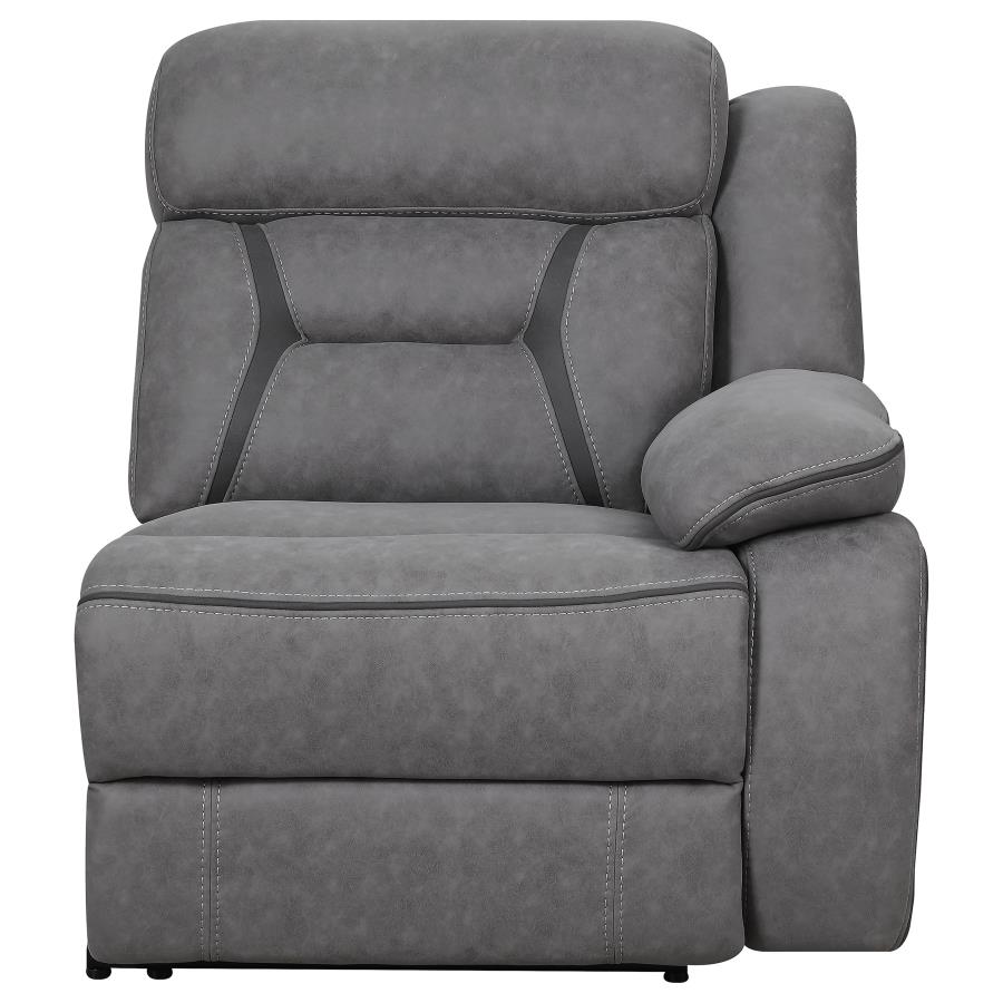 (image for) Higgins Upholstered RAF Power Recliner Grey