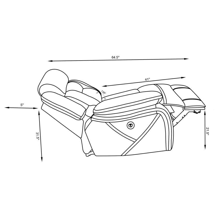 (image for) Higgins Upholstered RAF Power Recliner Grey