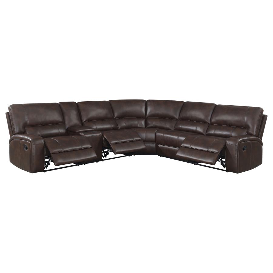 (image for) Brunson 3-piece Upholstered Reclining Sectional Sofa Brown