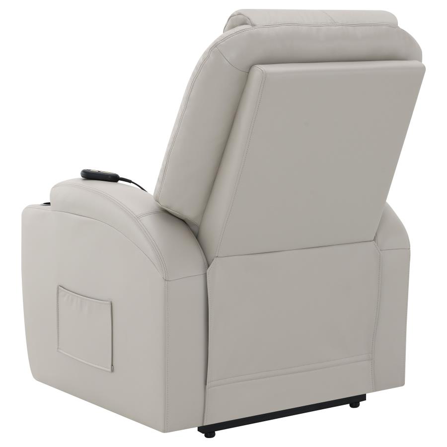 (image for) Sanger Upholstered Power Lift Massage Recliner Champagne