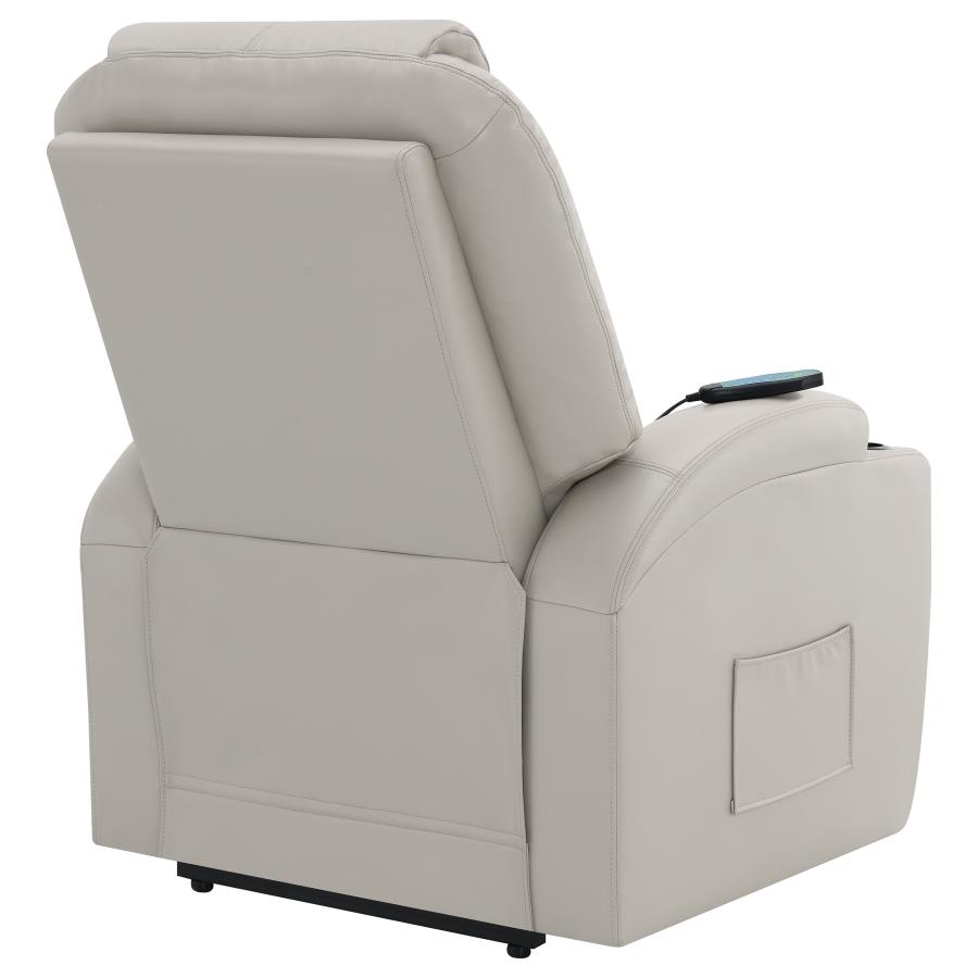 (image for) Sanger Upholstered Power Lift Massage Recliner Champagne