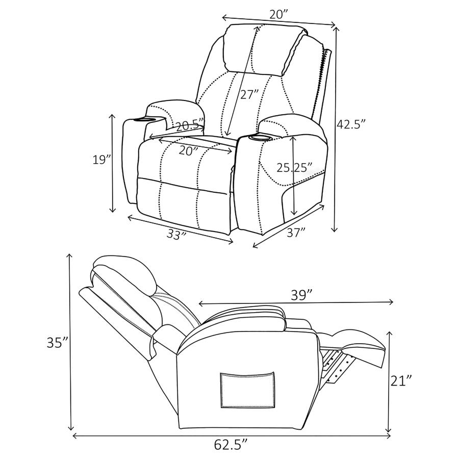 (image for) Sanger Upholstered Power Lift Massage Recliner Champagne