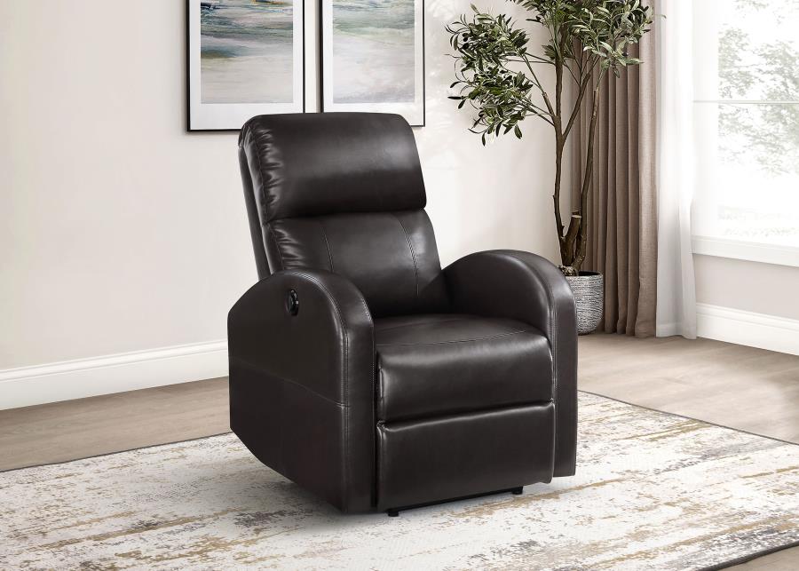 (image for) Grant Upholstered Power Recliner Chair Brown