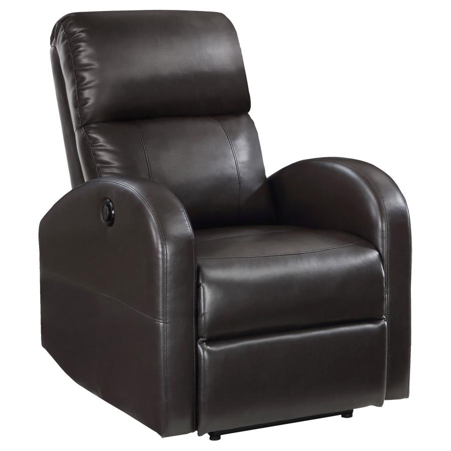 (image for) Grant Upholstered Power Recliner Chair Brown