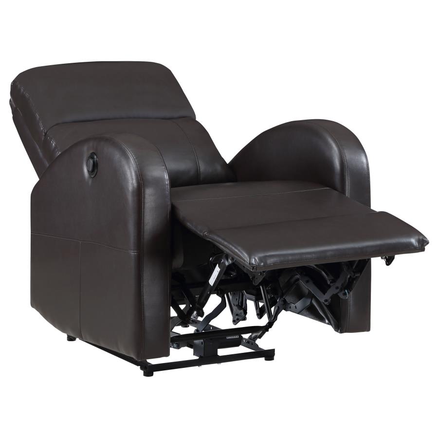 (image for) Grant Upholstered Power Recliner Chair Brown