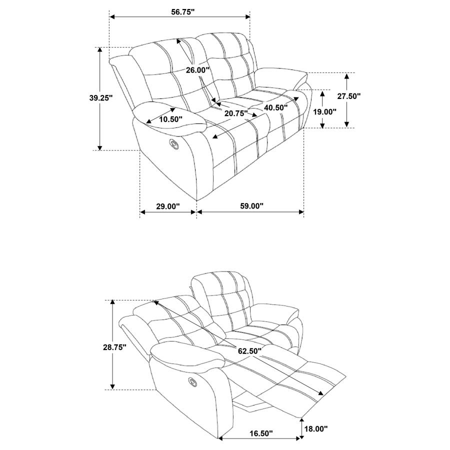 (image for) Rodman Upholstered Padded Arm Reclining Loveseat Olive Brown