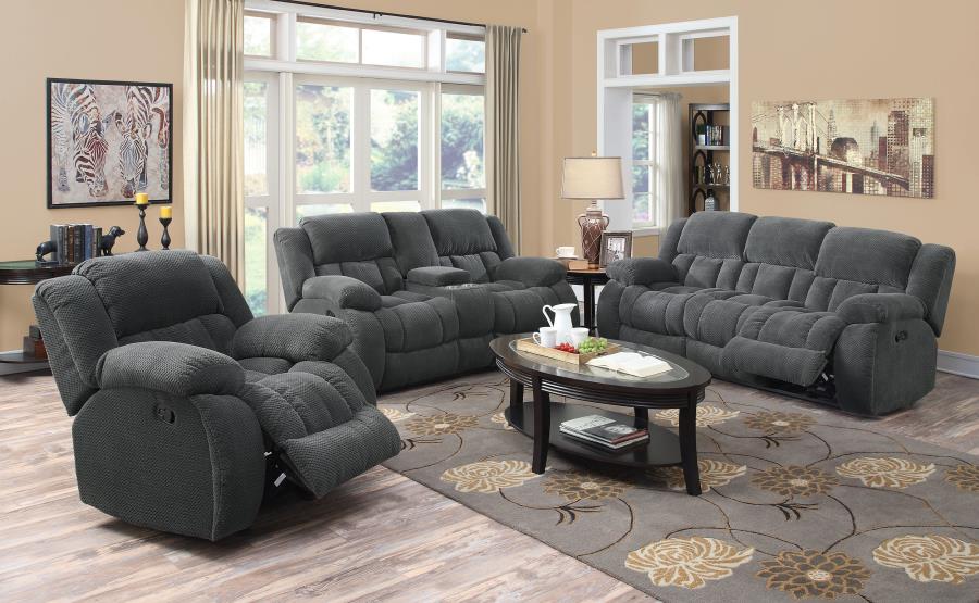 (image for) Weissman Upholstered Padded Arm Reclining Loveseat Grey