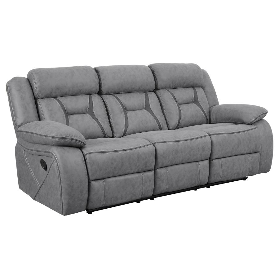 (image for) Higgins 2-piece Upholstered Motion Reclining Sofa Set Grey