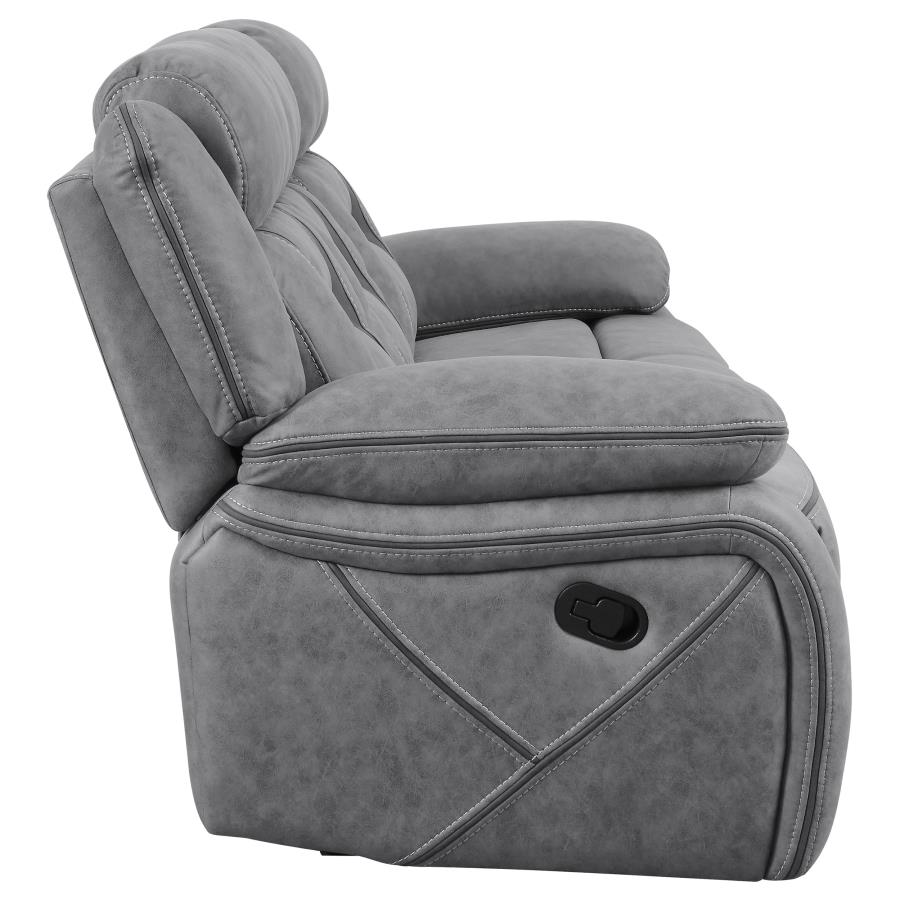 (image for) Higgins 2-piece Upholstered Motion Reclining Sofa Set Grey