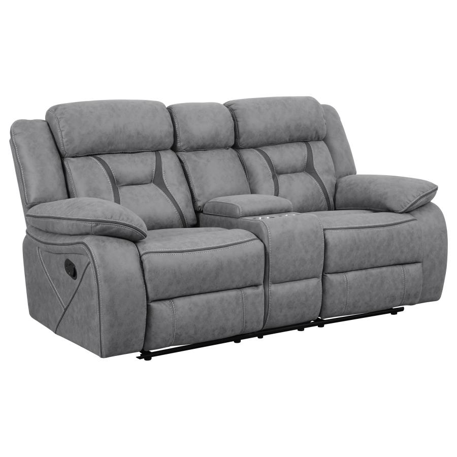 (image for) Higgins 2-piece Upholstered Motion Reclining Sofa Set Grey