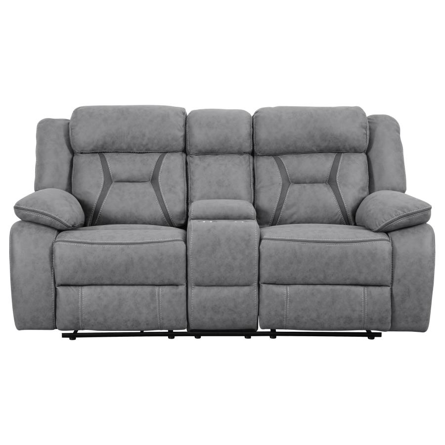 (image for) Higgins 2-piece Upholstered Motion Reclining Sofa Set Grey