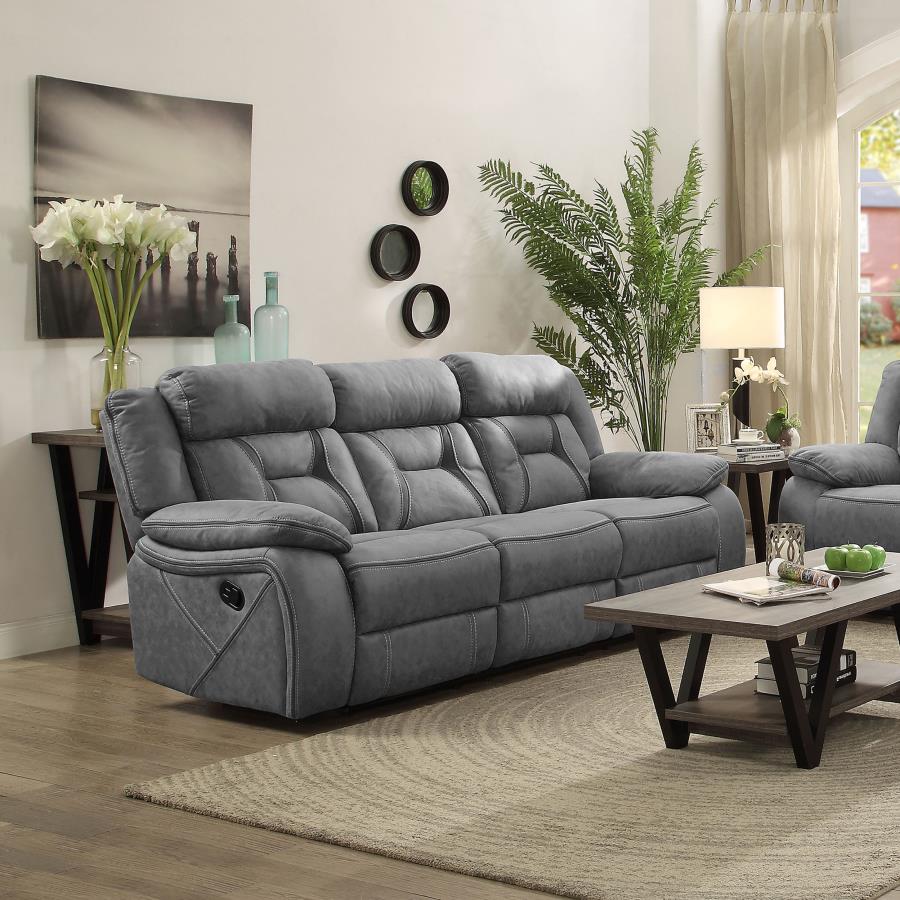 (image for) Higgins Upholstered Motion Reclining Sofa Grey