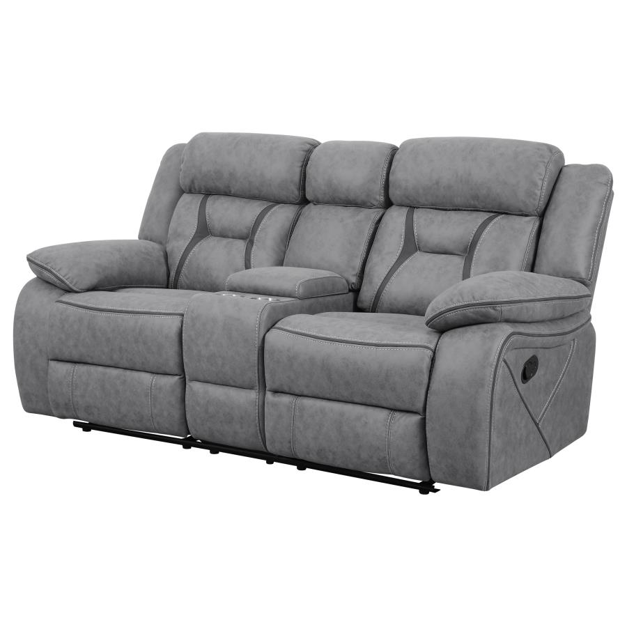 (image for) Higgins Upholstered Motion Reclining Loveseat Grey