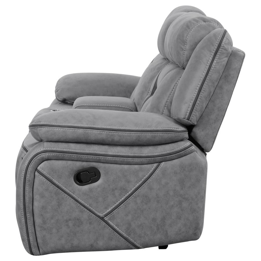 (image for) Higgins Upholstered Motion Reclining Loveseat Grey