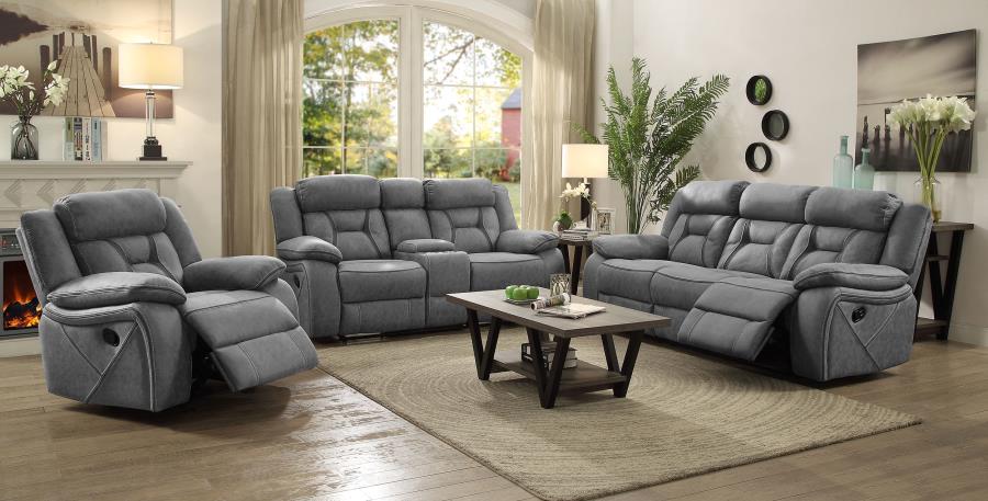 (image for) Higgins Upholstered Motion Reclining Loveseat Grey