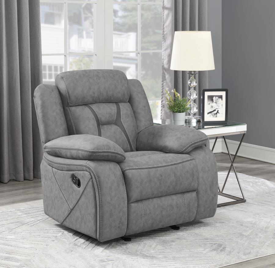 (image for) Higgins Upholstered Glider Recliner Chair Grey