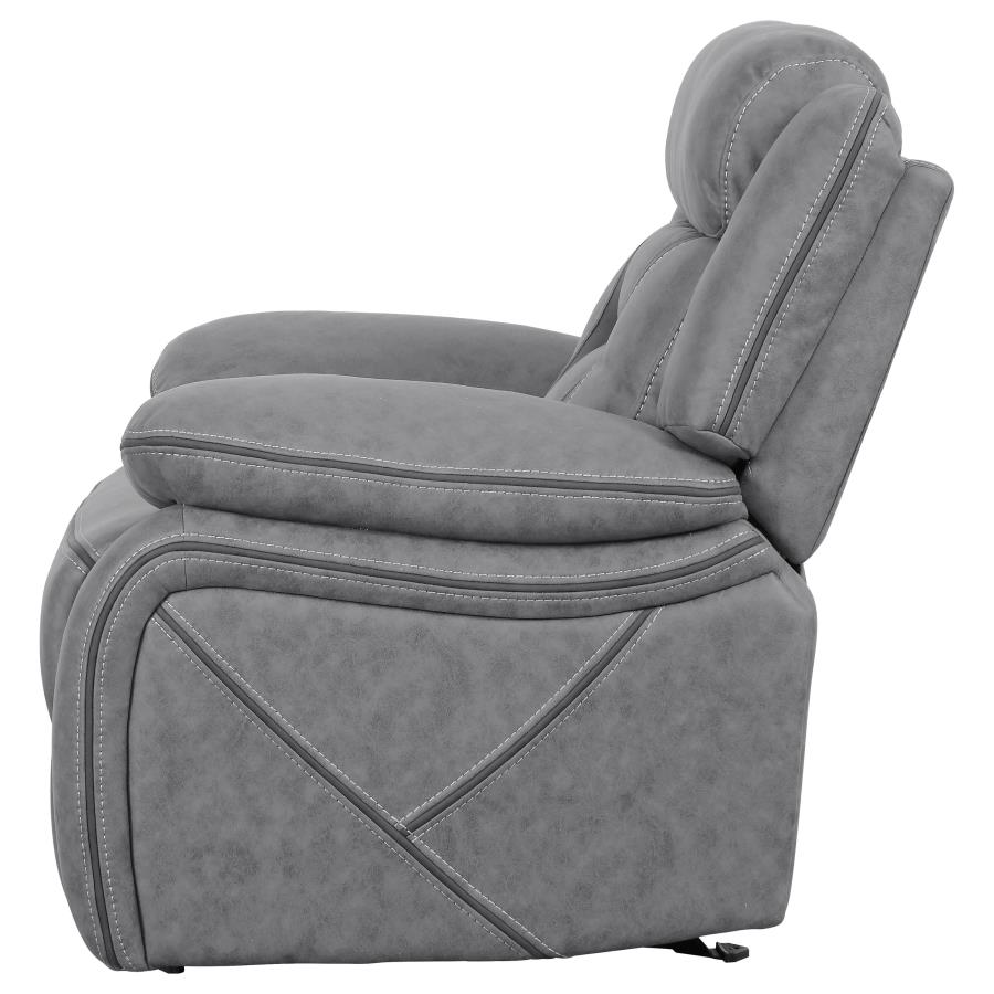 (image for) Higgins Upholstered Glider Recliner Chair Grey