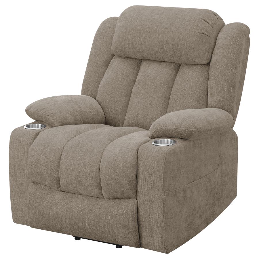 (image for) Houston Upholstered Power Lift Recliner Chair Camel