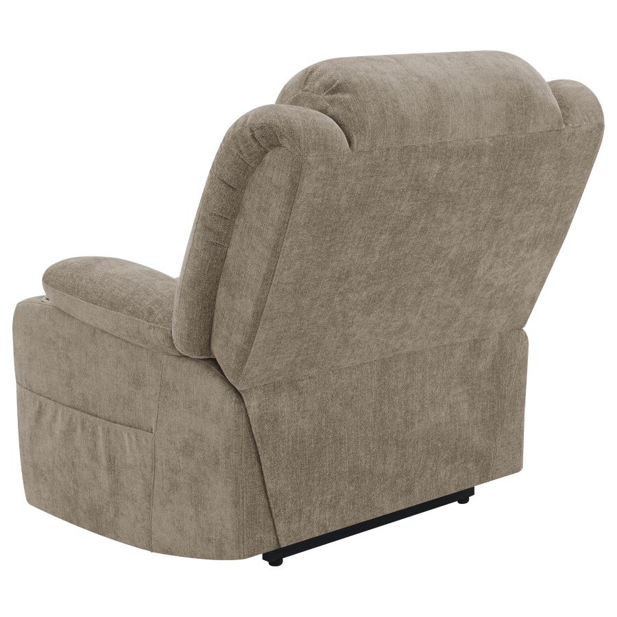 (image for) Houston Upholstered Power Lift Recliner Chair Camel