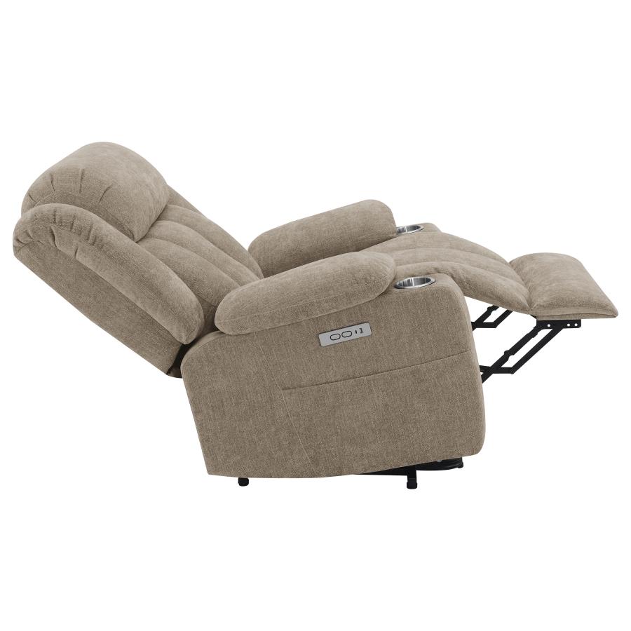 (image for) Houston Upholstered Power Lift Recliner Chair Camel