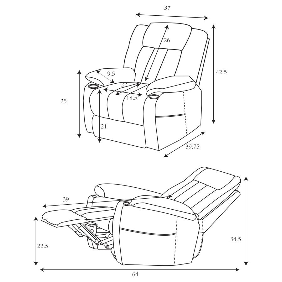 (image for) Houston Upholstered Power Lift Recliner Chair Camel