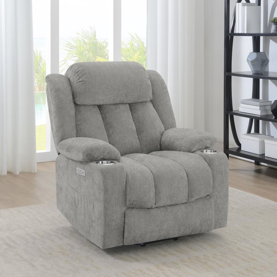 (image for) Houston Upholstered Power Lift Recliner Grey