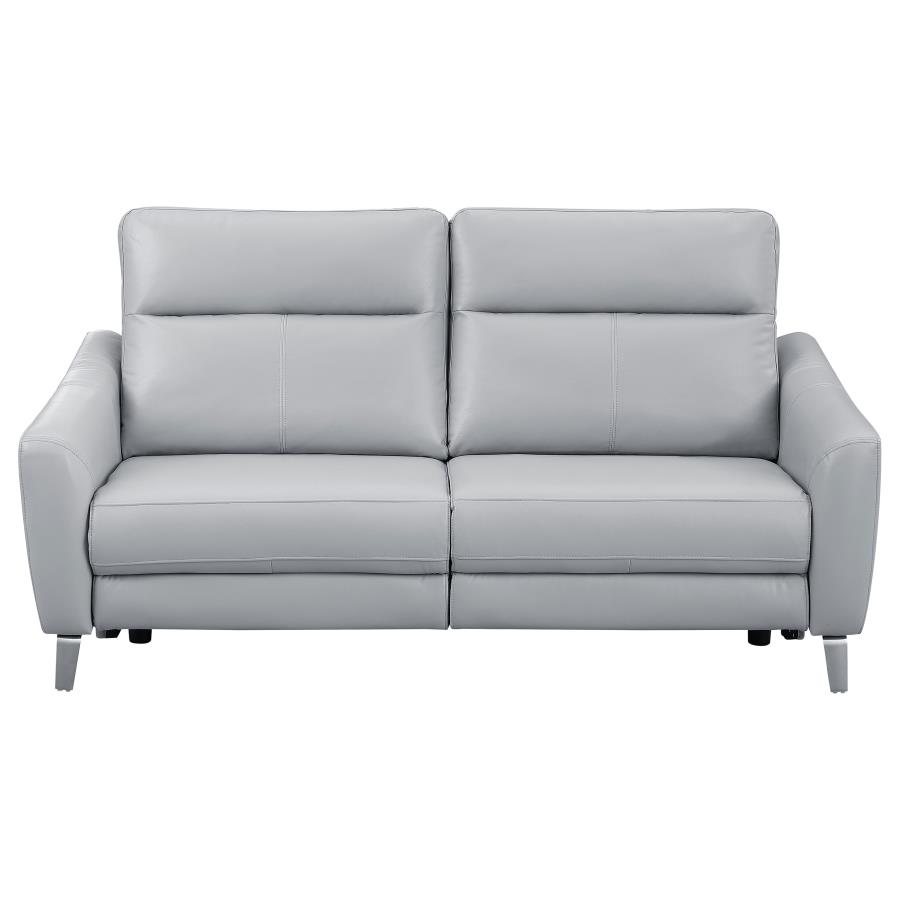 (image for) Derek Upholstered Power Reclining Sofa Light Grey