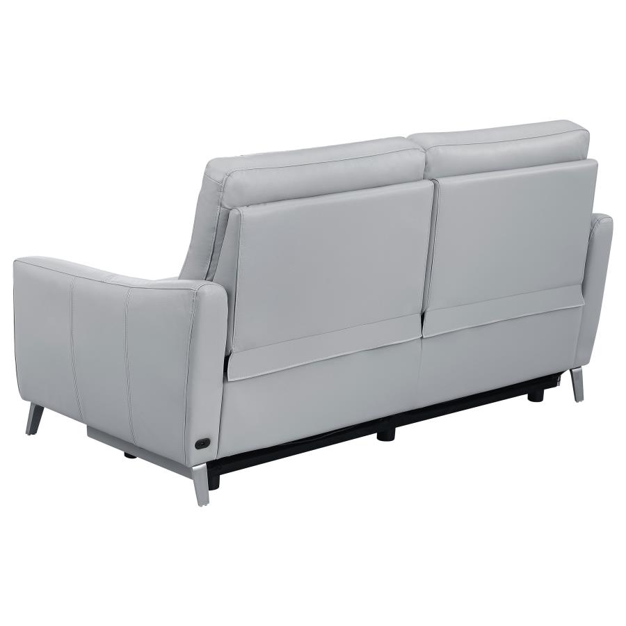 (image for) Derek Upholstered Power Reclining Sofa Light Grey